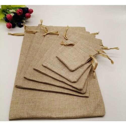 50pcs Silk Ribbon Jute Bag Sack Drawstring Bag Small Jewelry Bags Pouch for Jewelry Packaging Display Wedding Christmas Gift Bag