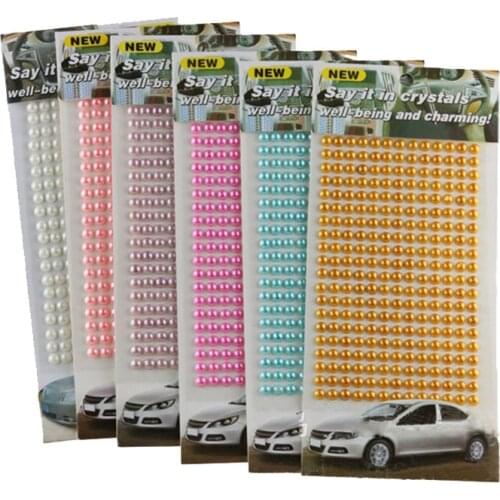 6mm Imitation Pearl Self Adhesive Crystal Rhinestones Flatback Pearl Decoration Scrapbooking Stickers Diy Decal Gems Craft