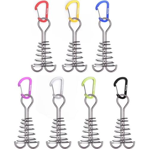 6pcs ShineTrip Outdoor Camping Tent Wind Rope Buckle with Aluminum Alloy Wire Spring Hook Sky Curtain Pallet Outdoor Accessories