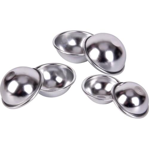6pcs/pack Creative Mold Metal Aluminum Alloy Bath Bomb Mold 3D Ball Sphere Bombs DIY Bathing Tool Accessories