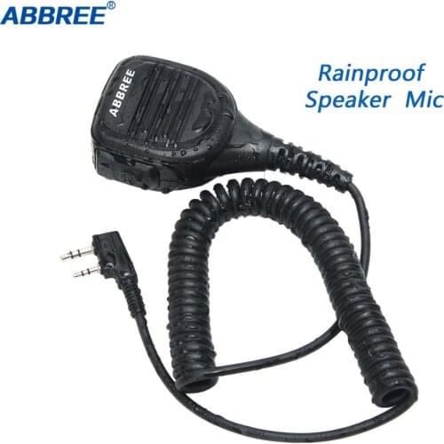 Abbree AR-760 PTT Remote Rainproof Speaker Mic Microphone for Two Way Radio Kenwood TYT Baofeng UV-5R UV-82 888S Walkie Talkie