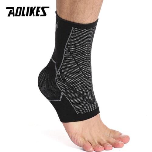 AOLIKES 1PCS Sport Ankle Support Protector Compression Ankle Brace Cotton Comfort Anti Sprain Basketball Football Foot Safety