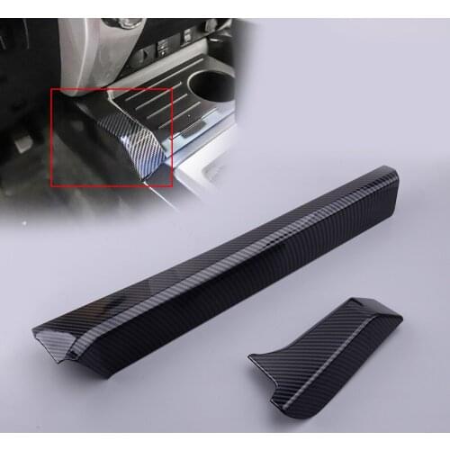 2Pcs ABS Carbon Fiber Style Car Gear Shift Panel Side Cover Trim Decor Fit for Toyota Tundra 2014 2015 2016 2017 2018 2019