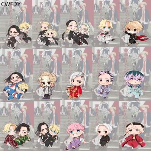 Anime Tokyo Revengers Keychain Manjiro Ken Takemichi Hinata Atsushi Chibi Kawaii Key Chain Double Side Arcylic Chaveio Cosplay