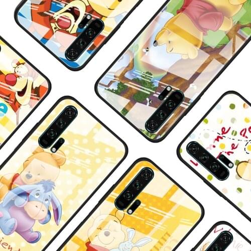 Disney Winnie the Pooh for Honor 30 20 10 9X Pro Plus Lite 8X Huawei Y8P Y6P Y5P Y9 Y7 Y6 2019 Tempered Glass Phone Case