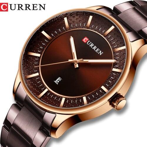CURREN Relogio Masculino Fashion Male Clock Man Stainless Steel Band Watch Men Quartz Wristwatch with Date Casual Business Gift