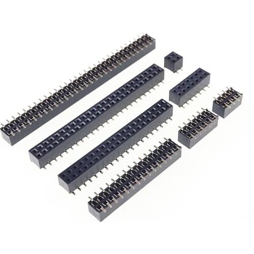 100pcs Pitch 2.0 mm Female PCB Header Dual Row Pin Header 4 6 8 10 12 14 16 20 24 30 40 50 60 80 Vertical Surface Mount SMD
