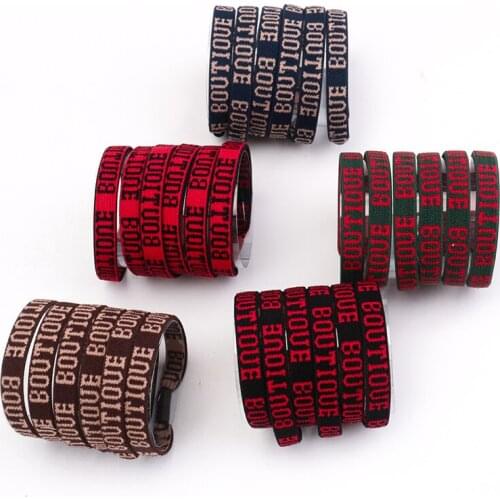 European And American Simple Cold Wind Hair Rope Fashion Wild Tie Hair Printed English Letters Elastic Rubber Band