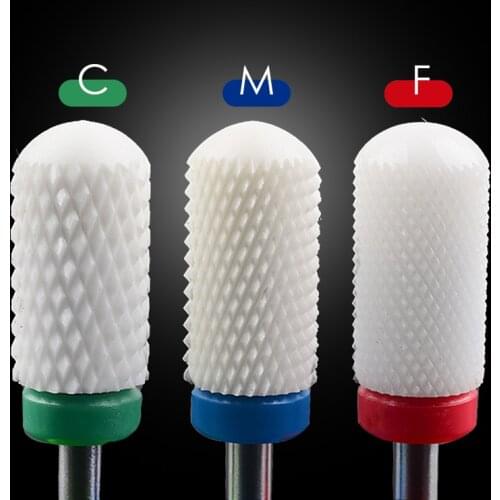 Misscheering 1 Pc 3/32" Ceramic White Rotary Burr Machine Device Milling Nail Drill Bit Electric Cutter Files Manicure Tools
