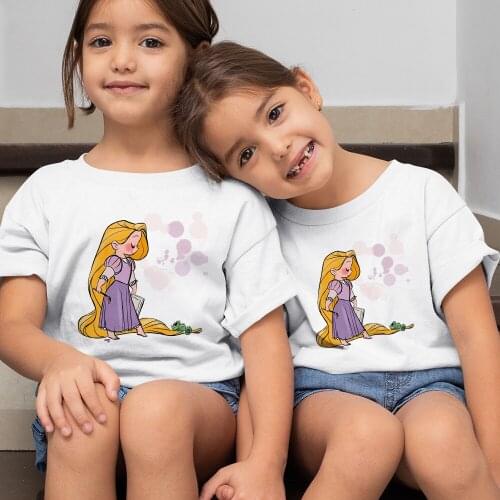 T Shirt Kids New Fashion Cute Rapunzel Graphic Tshirt Aesthetic Children Clothes Casual Grunge Girls T-shirt Top Tee