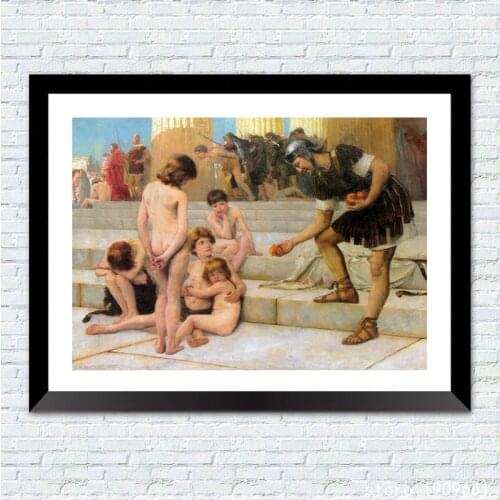 Cotton no frame classical figure church door children canvas printings oil painting printed on cotton art decoration pictures