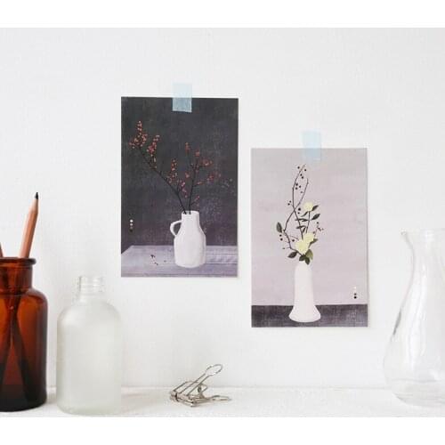 30pcs Classical vase with flower style card multi-use as Scrapbooking party invitation DIY gift card message card postcard