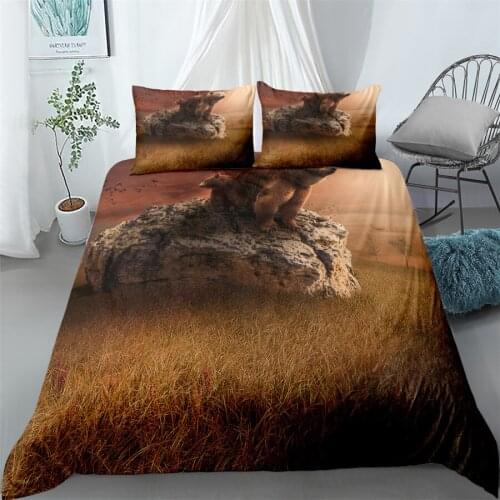 Grizzly bear 3d duvet cover set king queen double full twin single size bed linen set