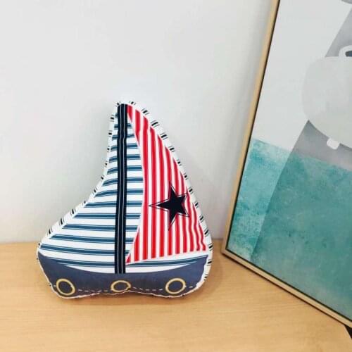 Creative Ship Throw Pillows Cute 3D PP Cotton Office Chair Back Cushion Sofa Pillow for Boy