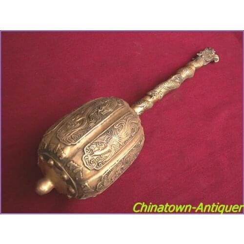 Dragon & Phoenix Copper Melon Hammer From Tibet