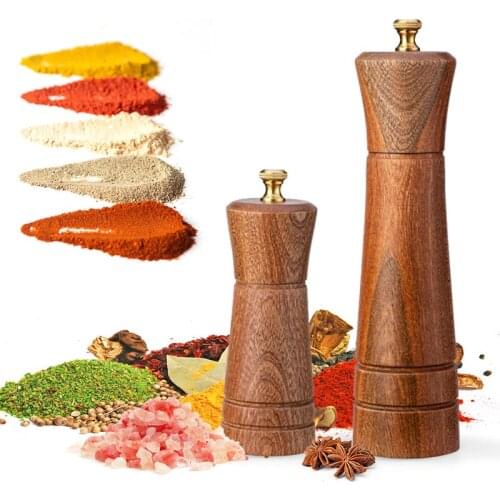 5/8 Inch Salt And Pepper Mill Ebony Wood Manual Pepper Grinder Ceramic Core Wooden Multi-purpose Spice Mill Kitchen Tools