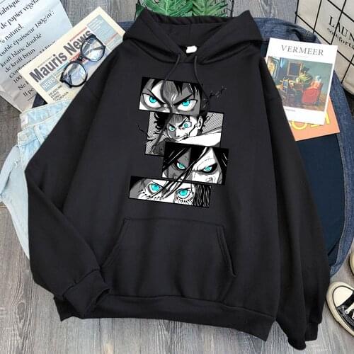Anime Man Sweatshirt Attack on Titan Fashion Fleece Oversized Hoodie Autumn New Fleece Warm Hoody Woman Harajuku Vintage Clothes