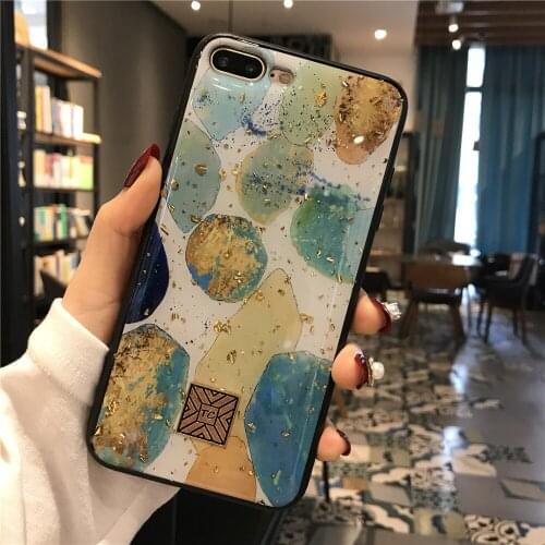 Soft TPU Silicone Bling Back Cover For iPhone XS Max XR XS Fundas Luxury Gold Foil Glitter Case For iPhone 6 6s 7 8 Plus SE 2020