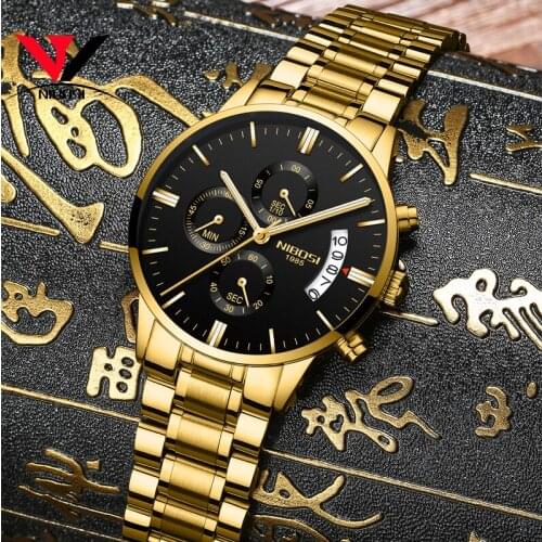 Relogio NIBOSI Waterproof Casual Watch Men Luxury Brand Quartz Military Sport Watch Leather Steel Mens Wristwatch Reloj Hombre
