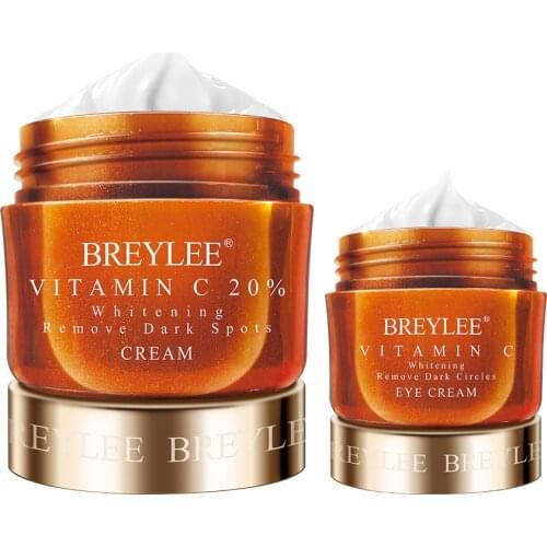 BRYELEE Vitamin C Whitening Set Face Cream Eyes Cream Remove Fade Freckles Spots Dark Circles Facial Whiten Skin Care