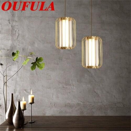 OUFULA Modern Pendant Lights Copper 220V 110V Contemporary Home Creative Decoration Suitable For Dining Room Restaurant