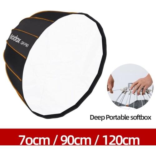 Godox QR-P70 70CM QR-P90 90CM QR-P120 120CM Quickly Release Parabolic Deep Softbox for Bowens Mount Studio Flash