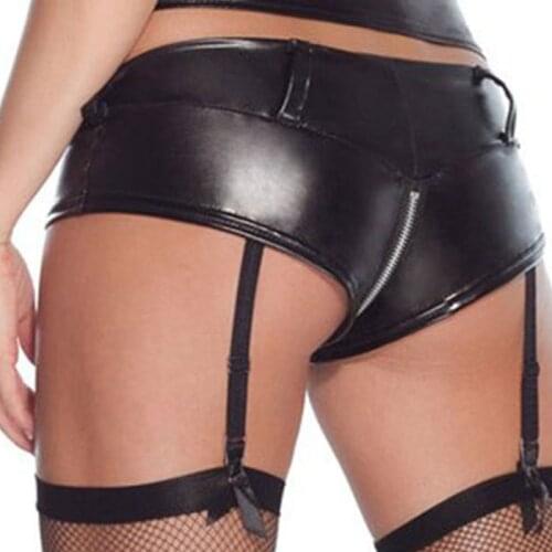 M 3XL Goth Garters For Women Faux Leather Porte Jarretelle Sexy Black Low Waist Garter Belt Stockings Zipper Suspender PS5137
