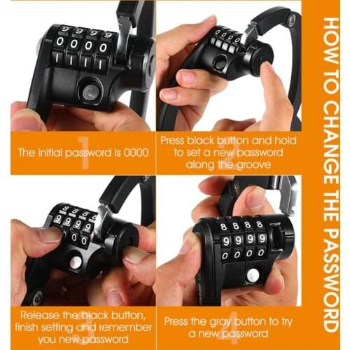 Convenient Safe Foldable Bike Anti Theft MTB Road Lock Portable MTB Lock Wear-Resistant for Cycling