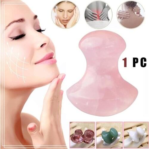 1pc Roller Face Massager Portable Natural Rose Quartz Roller Face Lifting Relax Eye Neck Care Mushroom Shape Health Beauty Tools