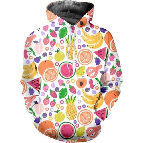3D Hip Hop Hoodie Men 3D Full Colorful Fruit Printed Hooded Sweatshirt Fashion Tracksuits Streetwear Harajuku Pullover For Man