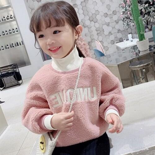 Girls' Hoodies Sweatshirts Kids Outwear 2021 Splicing Velvet Thicken Warm Winter Autumn Cotton Fleece Plus Size Childrens Cloth