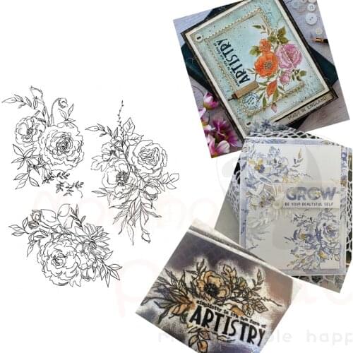 New Arrival Plant Rose Flower Leaf Pattern Clear Stamps For DIY Craft Making Greeting Card Scrapbooking No Metal Cutting Dies