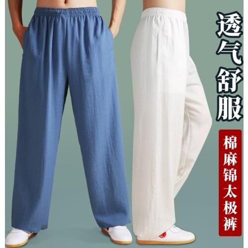 Tai Chi Training Cotton Spring And Summer Breathable Bloomers Trousers Martial Arts Pants