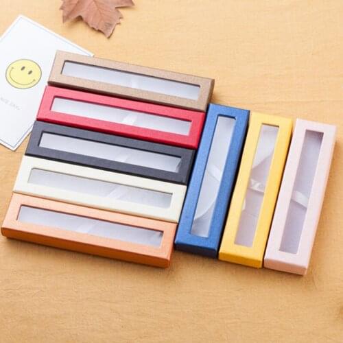 High Quality Paper Pen Pencil Case With Clear Window Box Display Boxes Wedding Gift Customized LOGO LX8109