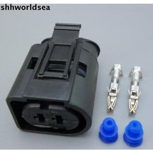Worldgolden 5/30/100sets kit female housing 2 way 2 pin plug connector 1-967412-2