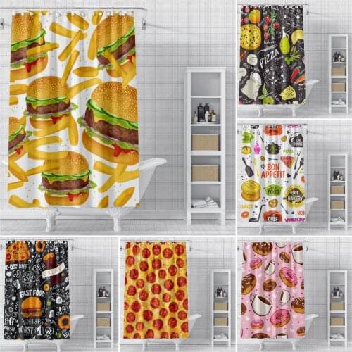 Funny Shower Curtains Bathroom Curtain With Hooks Decor Waterproof Food 3d Bath 180*180cm Creative Personality Shower Curtain