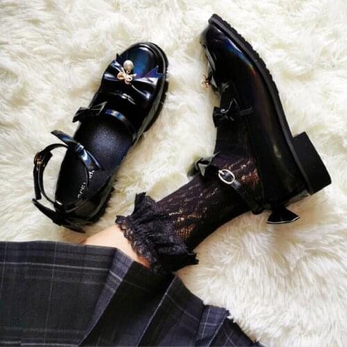 Mid Heel Sweet Girls Female Kawaii Tea Party Japanese Cute Anime Lolita Shoes Women Harujuku Cosplay Loli Feminine Big Size 41