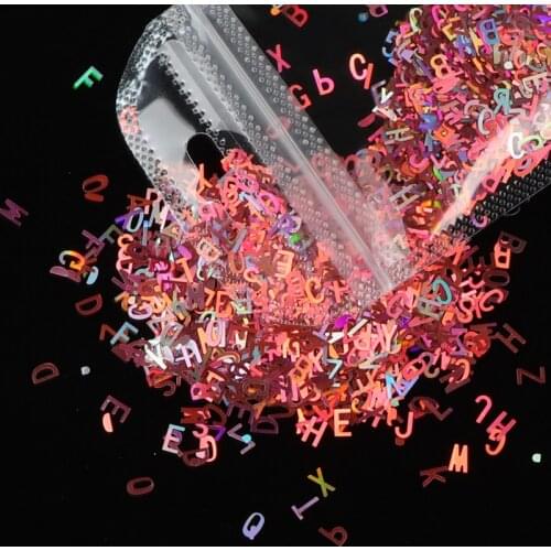 1Bag Mirror Sparkly letter Nail Sequins Paillette Colors Nail Holographic Glitter 3D Flakes Slices Art Accessories
