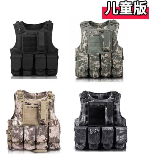 1pcs Kids Children Military Toy Sports Vest Cosplay SWAT Police Costume Airsoft Hunting Assault Plate Carrier Combat CS Game