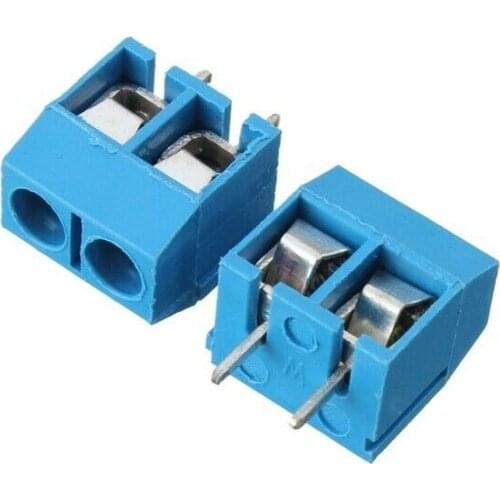 5pcs 2 pin Terminal Block Screw Connector PCB BLUE 5.08mm KF301-2P DIY PCB Socket