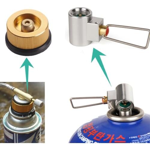 Outdoor Camping Gas Propane Stove Adapter Flat Adapter Valve Canister Gas Convertor Shifter Cylinder Refill Adapter Accessories
