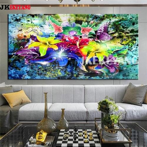 Large size diy 5D diamond painting Full drill Abstract flower diamond embroidery mosaic cross stitch Y4479