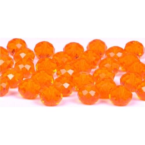 Australia Crystal Beads Orange 4 6 8MM Faceted Rondelle Glass Loose Spacer Beads For Jewelry Making Supplies Material