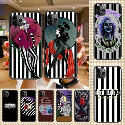 Beetlejuice Handbook Phone Case Cover Hull For iphone 5 5s se 2 6 6s 7 8 12 mini plus X XS XR 11 PRO MAX black painting funda