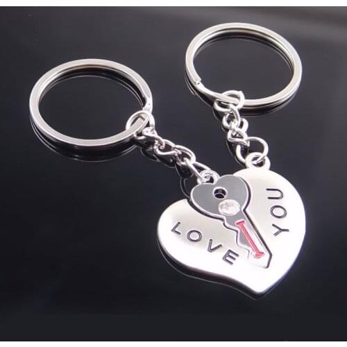 Zinc Alloy Key to My Heart Couple Key Chains Lovers Key Rings Valentines Day Gift W9561