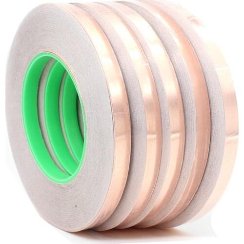 SANHOOII 50m Double Conductive Copper Foil Tape for Guitar & EMI Shielding, Electrical Repairs, Grounding - Conductive Adhesive