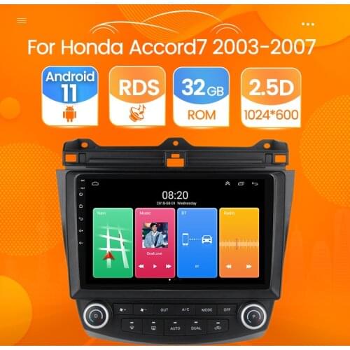 HD 1024*600 Android 11 Car Radio Multimedia Video Player for Honda Accord 7 2003-2007 Car GPS Navigation Stereo SWC DVR Camera