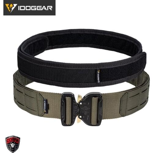 IDOGEAR Tactical 2 Inch Hunting Belt Metal COBRA Buckle Laser MOLLE Mens Belts Quick Release 3421