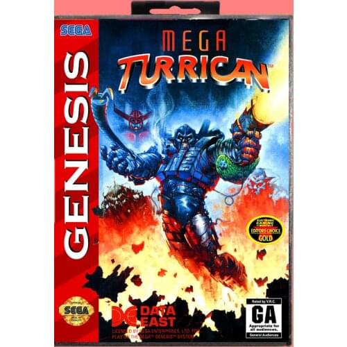 Mega turrican 16 Bit MD Game card with Retail Box For Sega Genesis & Mega Drive