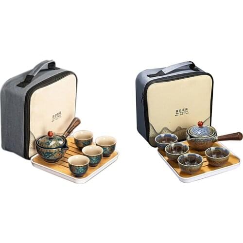 Ceramic Teapot 1 Pot 4 Cup Outdoor Travel Kung Fu Teapot Tote Bag Travel Cup Set Tcup Gift Tea Set